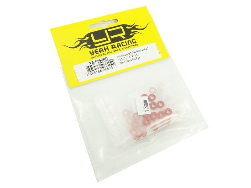Yeah Racing Aluminum M3 X 6mm Flat Washer kit 0.25 / 0.5 / 1 / 1.5 / 2 / 2.5 / 3mm YA-0390 10pcs Various Colours