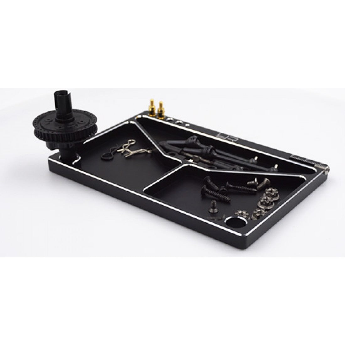 Yeah Racing Aluminum Parts Tray 14.5 X 9.5 X 0.9 cm Black