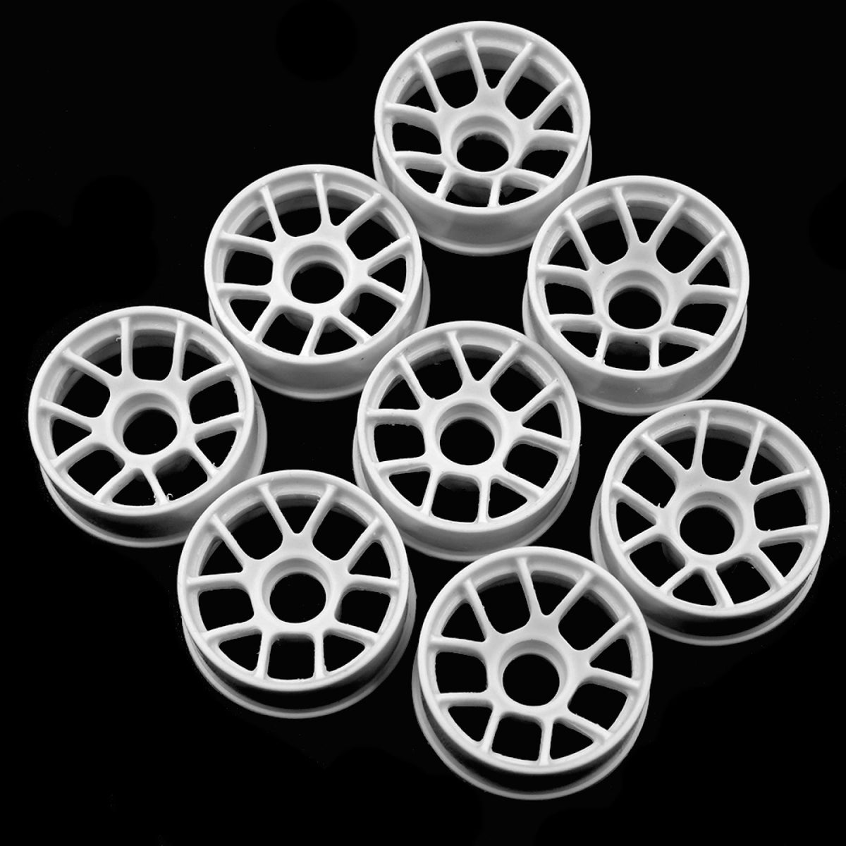 Yeah Racing Plastic Narrow Rim Set 8.5mm (Offset 0 +1 +2 +3) White For 1/28 AWD Mini-Z WL-0159WH