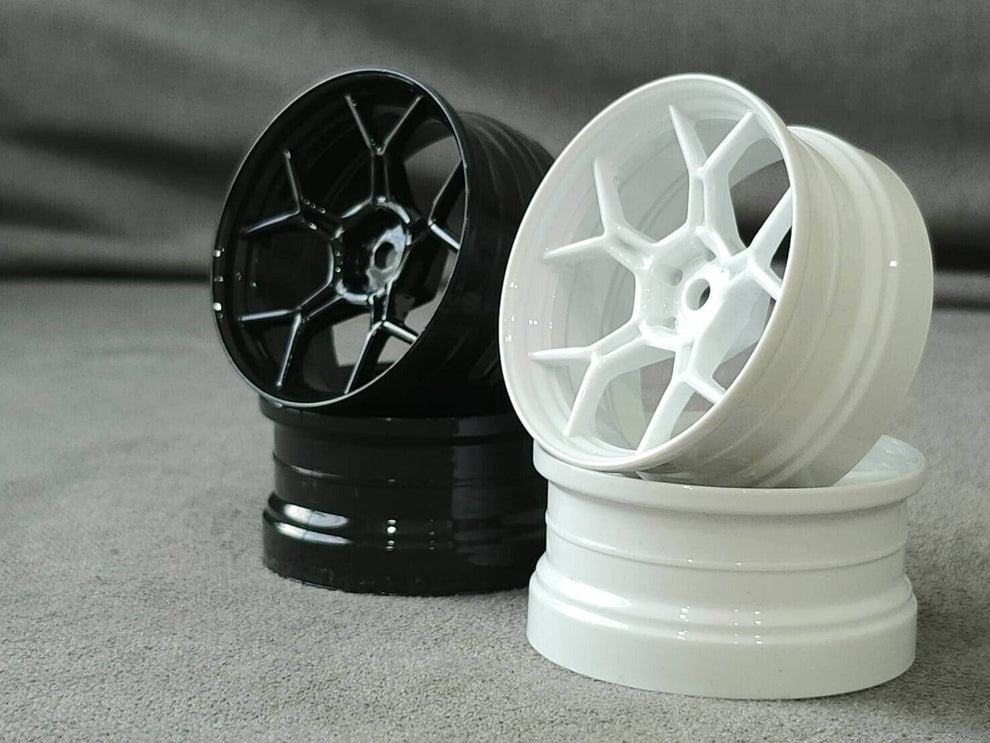 DS Racing RC Drift Wheels - Drift Feathery, GUNMETAL, Various Offsets 6mm or 8mm DF-007, DF-5Y2-88-GM