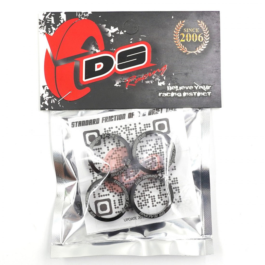 DS Racing LF3S OD 24.5mm ID 20mm Mini Drift Tire 4 pcs Black For Mini-Z Drift MI20-24.5-LF3SNW