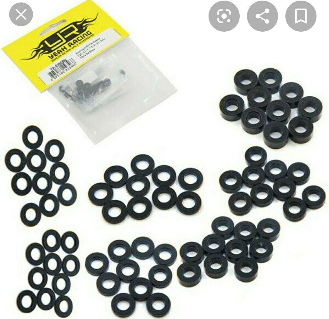 Yeah Racing m3 flat washer kit Rc Drift YA-0390BK