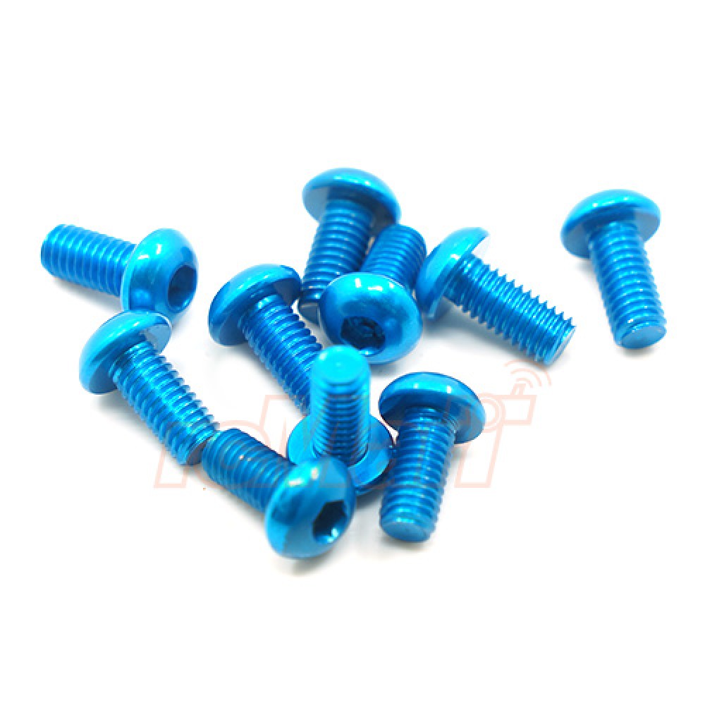 Yeah Racing Blue Screws M3 Button Head Various Sizes