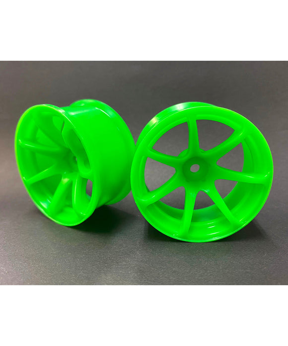 Topline rc drift wheels green high traction silver dot  offset