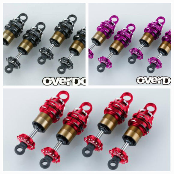 Overdose shock set spec 3  available in red purple and black