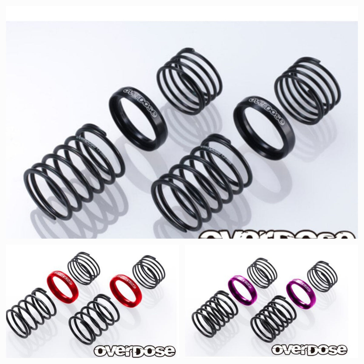 Overdose Twin Spring 20mm ⌀1.2, 6 Coil + Helper Spring - Purple