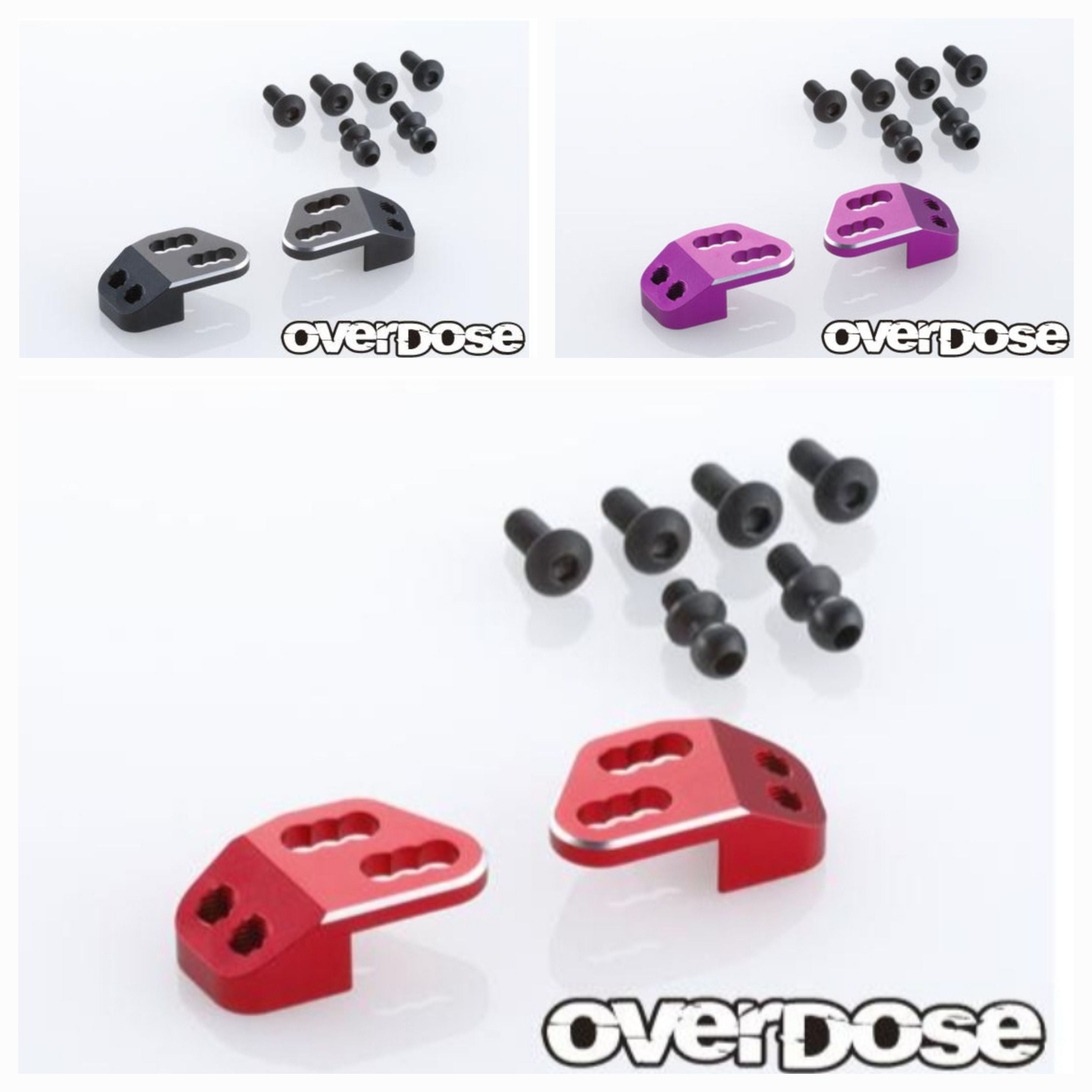 Overdose TC Aluminium Rear Upper Arm Bracket various colours – asbo-rc