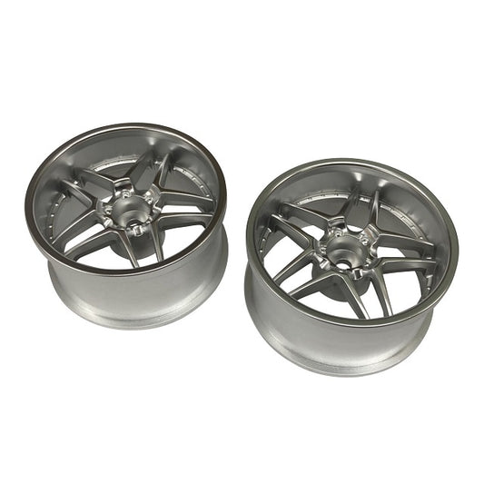 Topline Matt Chrome rc drift wheels blitz 6or 8mm offset  pack of 2