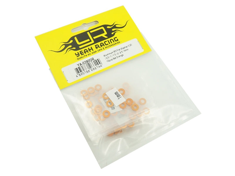 Yeah Racing Aluminum M3 X 6mm Flat Washer kit 0.25 / 0.5 / 1 / 1.5 / 2 / 2.5 / 3mm YA-0390 10pcs Various Colours