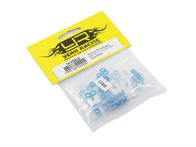 Yeah Racing Aluminum M3 X 6mm Flat Washer kit 0.25 / 0.5 / 1 / 1.5 / 2 / 2.5 / 3mm YA-0390 10pcs Various Colours