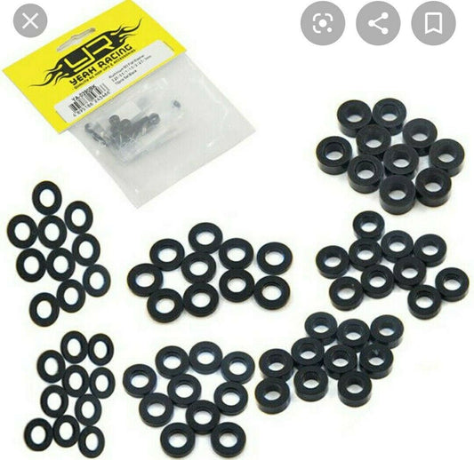 Yeah Racing Aluminum M3 X 6mm Flat Washer kit 0.25 / 0.5 / 1 / 1.5 / 2 / 2.5 / 3mm YA-0390 10pcs Various Colours