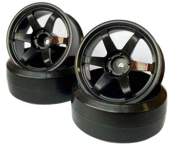 VOLK RACING TE 37 TE-37 TE37SL 6mm 8mm BLACK HIGH TRACTION 1/10 DRIFT RIMS [LAB] LWH-0306BK LWH-0308BK