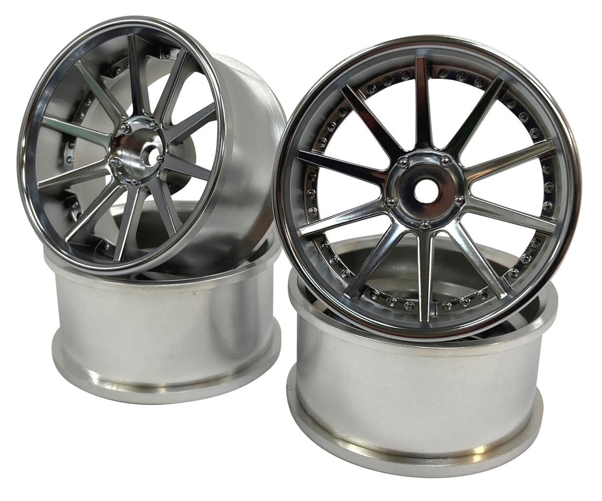 NF Multi Spoke MATTE CHROME 6mm / 8mm 1/10 RC RIMS 26MM WIDE [Topline] EW-0306MC EW-0308MC