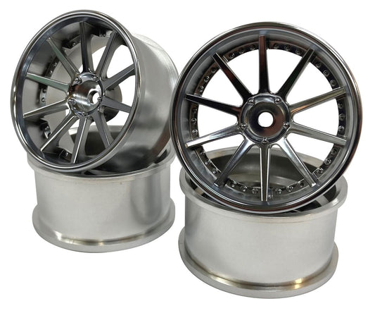 NF Multi Spoke MATTE CHROME 6mm / 8mm 1/10 RC RIMS 26MM WIDE [Topline] EW-0306MC EW-0308MC