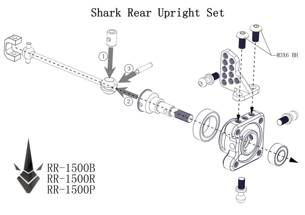 SHARK Rear Upright Set
For SHARK DDSS YD2 RMX RDX
RR-1500