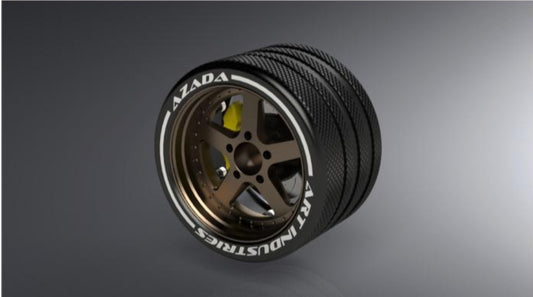 Azada Narrow 5 Spoke Steering Wheel - Bronze w/Yellow Caliper  AZ6116-BR-YL