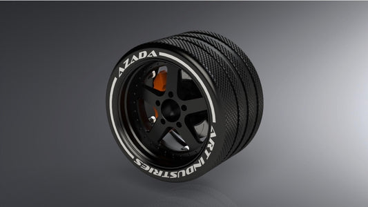 Azada wheel for remote  Narrow 5 Spoke Steering Wheel - Black w/Orange Caliper AZ6116-BK-OG
