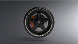 Azada Narrow 5 Spoke Steering Wheel - Black w/Orange Caliper AZ6116 BK OG