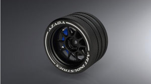 Azada 10 Spoke Steering Wheel - Black w/Blue Caliper AZ6117 BK BU
