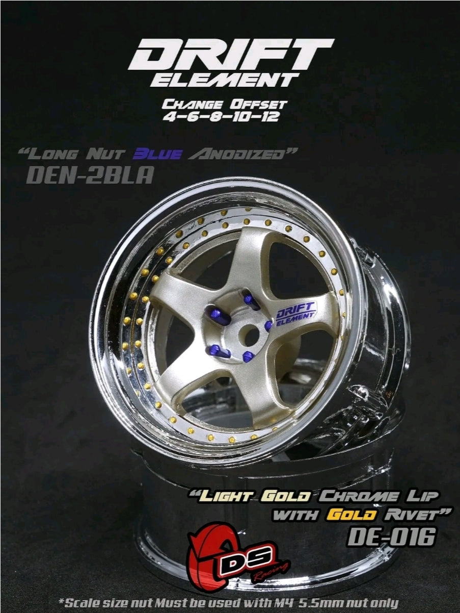 Ds Racing 5 Spokes (Light GOLD/ CHROME Lip/GOLD Rivets) DS-DE-016