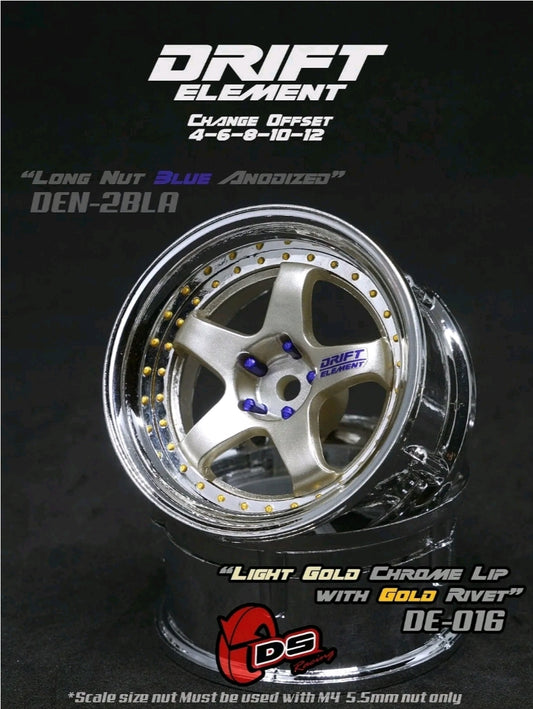 Ds Racing 5 Spokes (Light GOLD/ CHROME Lip/GOLD Rivets) DS-DE-016