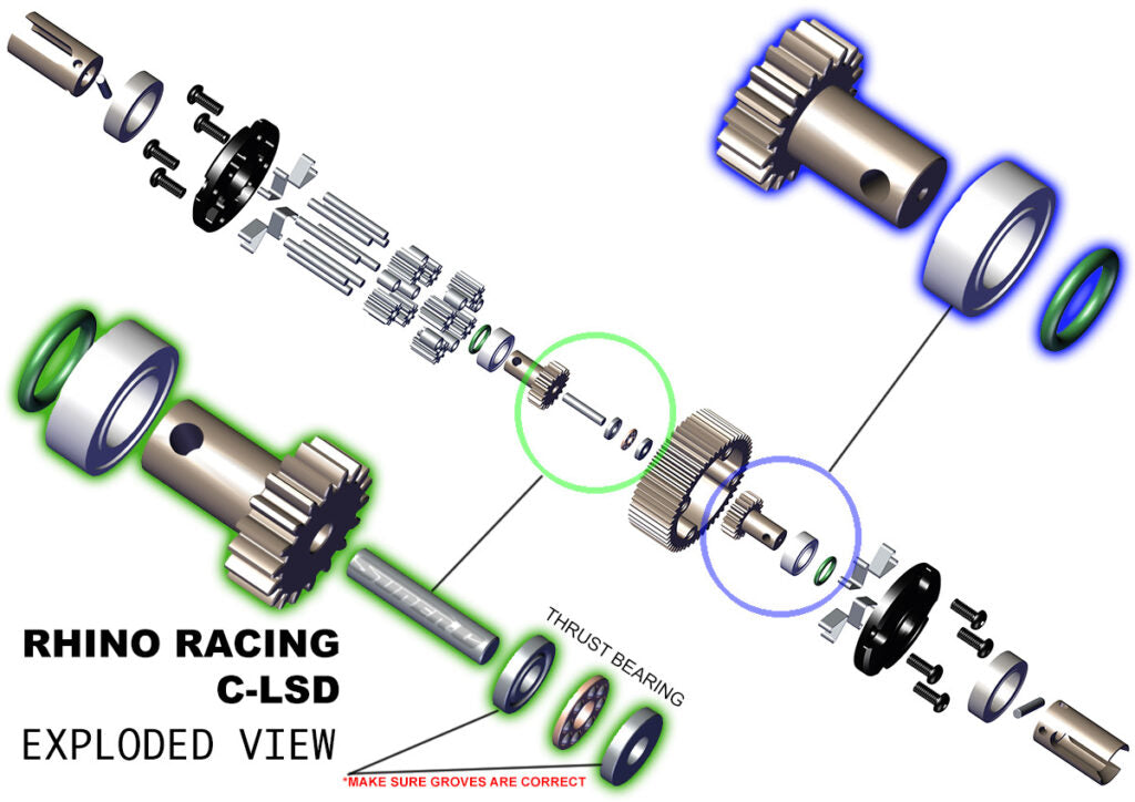 RHINO RACING C-LSD RR 600 YD2 ALUMINUM DIFFERENTIAL ASSEMBLY UNIT