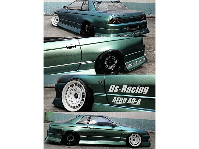 DS Racing / AD-AB-WF / Aero Drift Wheel Cover for Drift Element Wheel / Design: Slope / Color: Black