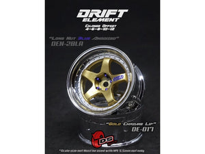 DS racing drift element 5 spoke (2pcs) gold
