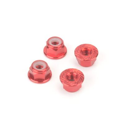 Monkey King M4 Alloy Serrated Nyloc Nuts - various colours- 4pcs