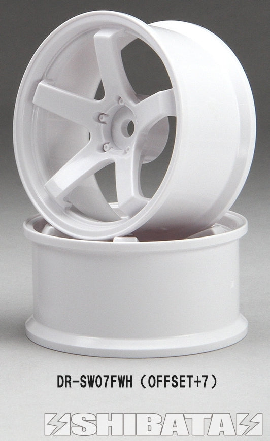 SHIBATA Shiba Wheel F23 Offset +7 White 2pcs DR-SW07FWH