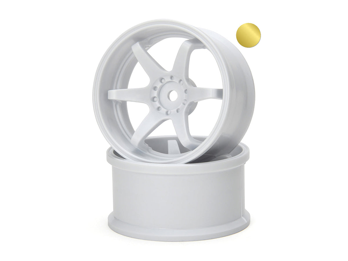 HAYATE - WHITE N-6 Drift 2 per pk  Wheel Super Traction 6mm / 8mm 1/10 Rims [G-Force] GD066 GD067