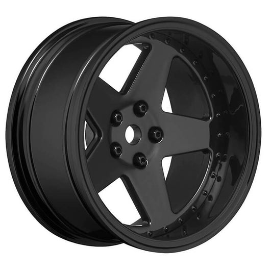 LOUISE RC 1/10 DRIFT 2,4,6,8MM OFFSET 5-SPOKE WHEELS GLOSS BLACK (4pcs) LNHA565