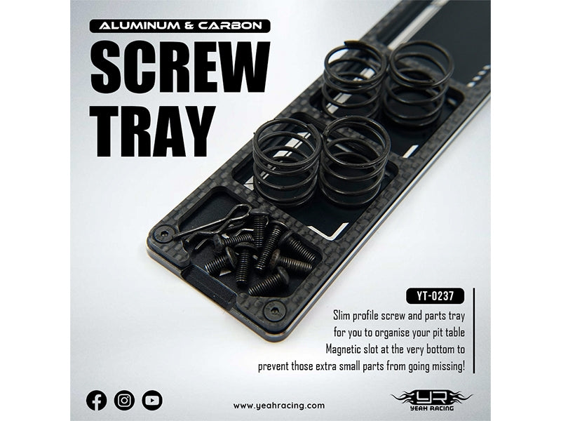Yeah Racing Aluminum and Carbon Screw Tray YT-0237BK