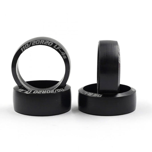 DS Racing LF4S OD 24.5mm ID 20mm Mini Drift Tire 4 pcs Black For Mini-Z Drift MI20-24.5-LF4SNW