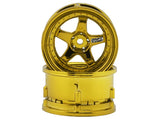 DS Racing Drift Element 5 Spoke Drift Wheels (Gold Chrome) (2) (Adjustable Offset) w/12mm Hex DE-031