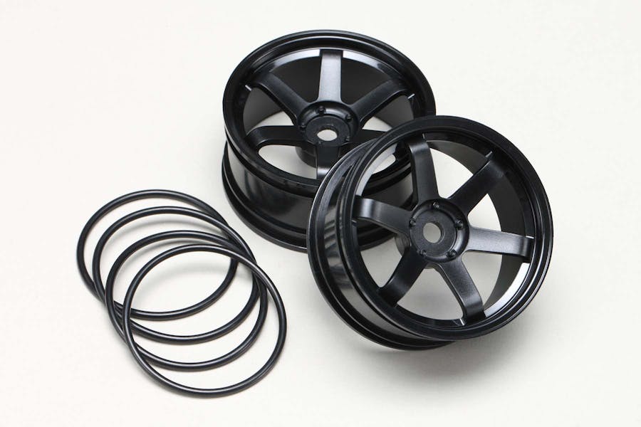 TW-5313B5 - Yokomo Drift Wheel 6 Spoke offset 5mm - 7mm  Black