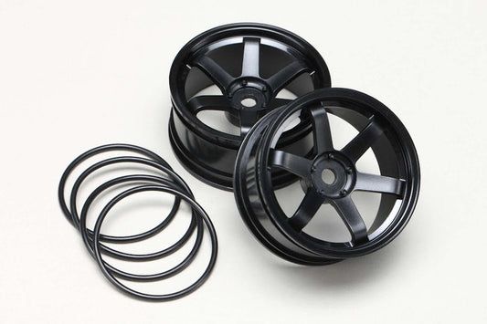 TW-5313B5 - Yokomo Drift Wheel 6 Spoke offset 5mm - 7mm  Black