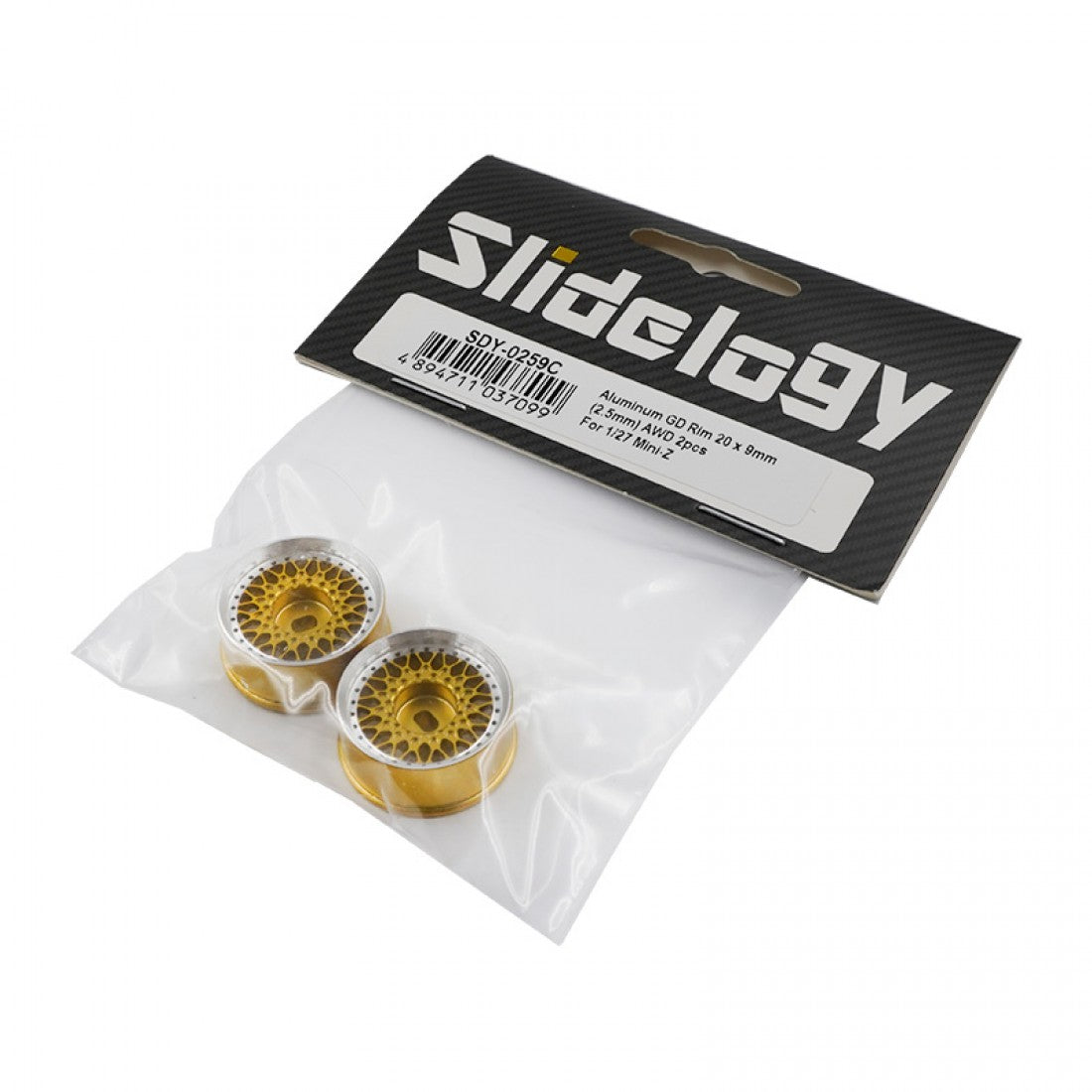 Slidelogy Aluminum GD Rim 20 x 9mm (2.5mm) AWD 2pcs For 1/27 Mini-Z