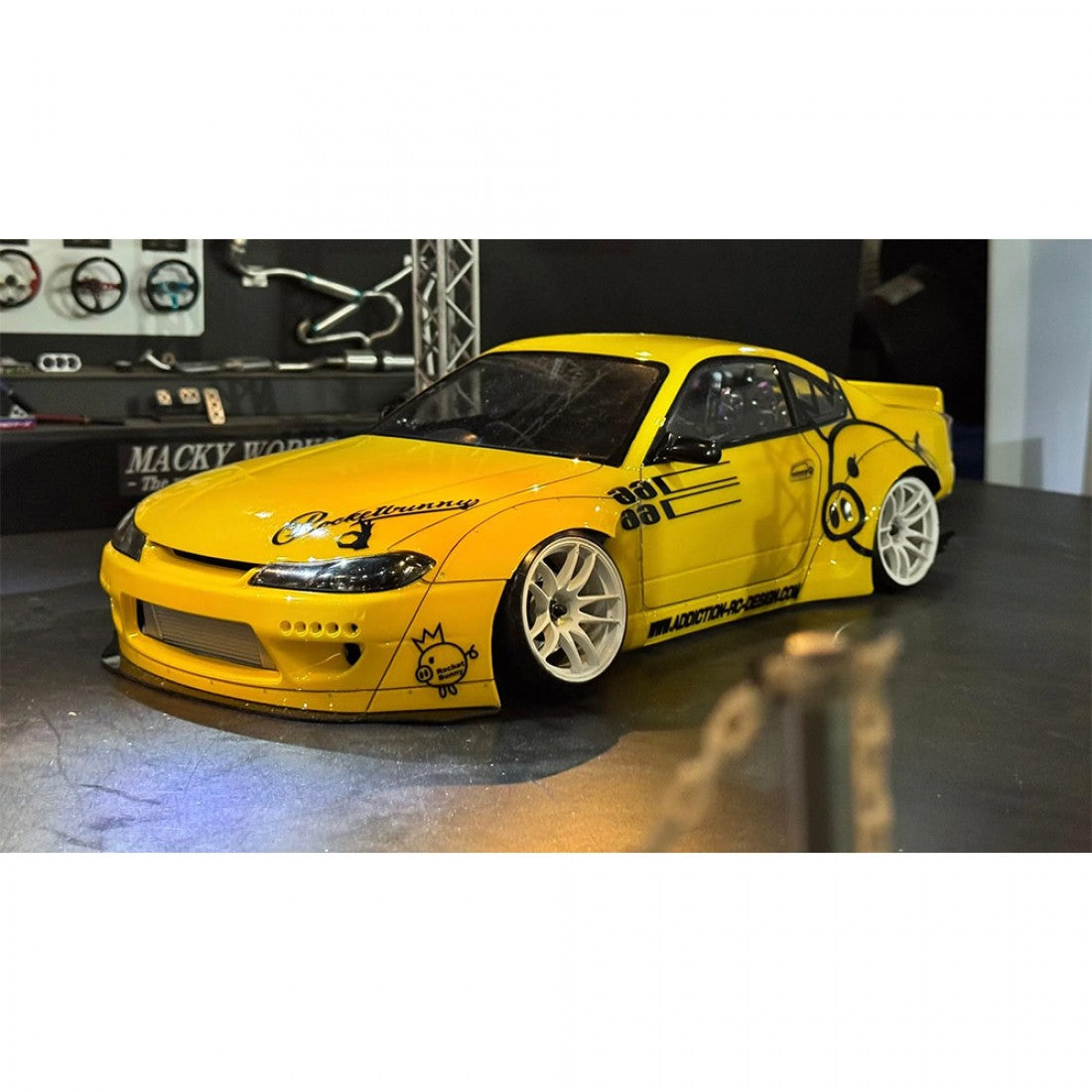 Addiction RC ad-hb21 Nissan Silvia S15 Rocketbunny Clear Body Set For 1/10 RC Drift
