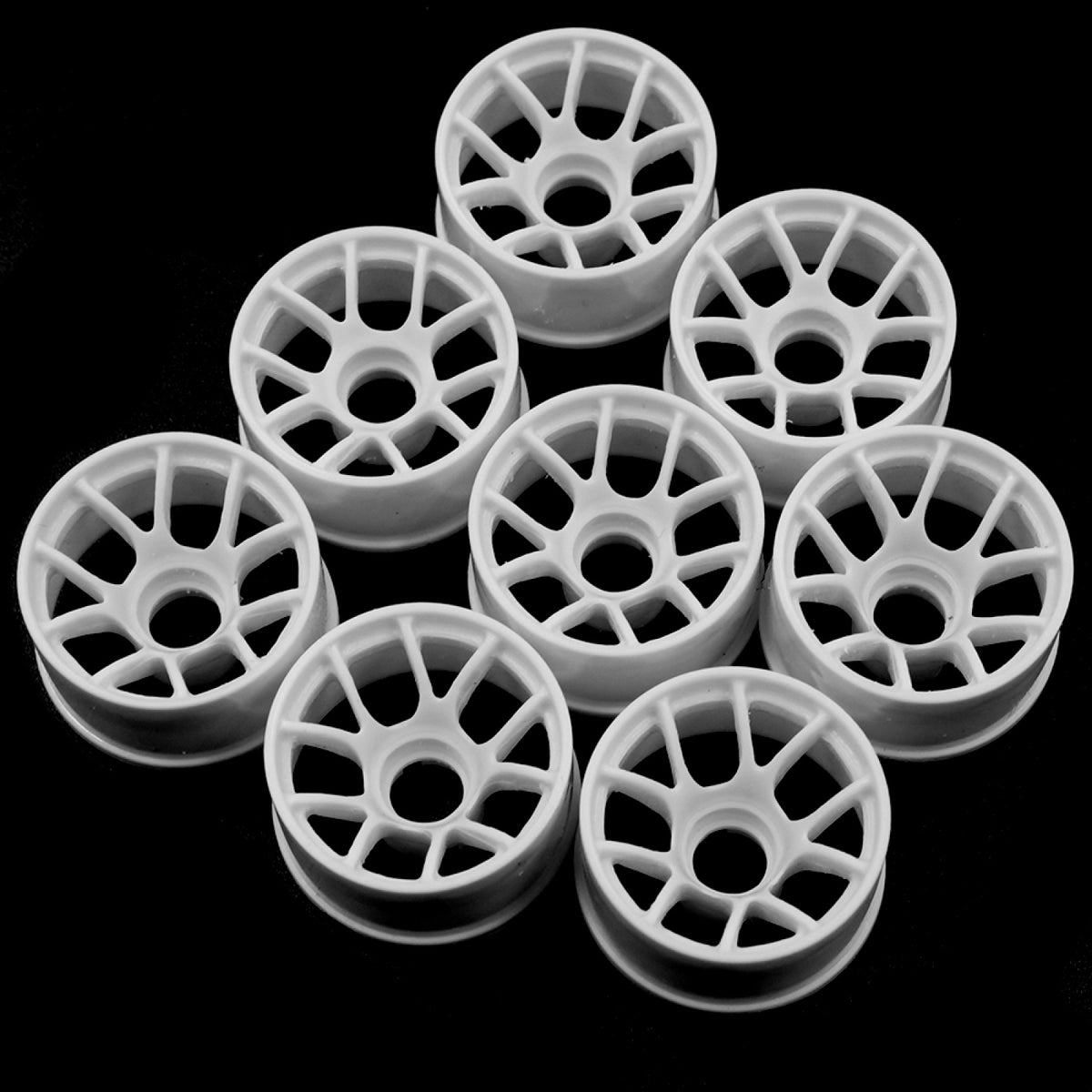 Yeah Racing Plastic Wide Rim Set 11mm (Offset 0 +1 +2 +3) White For 1/28 AWD Mini-Z WL-0160WH