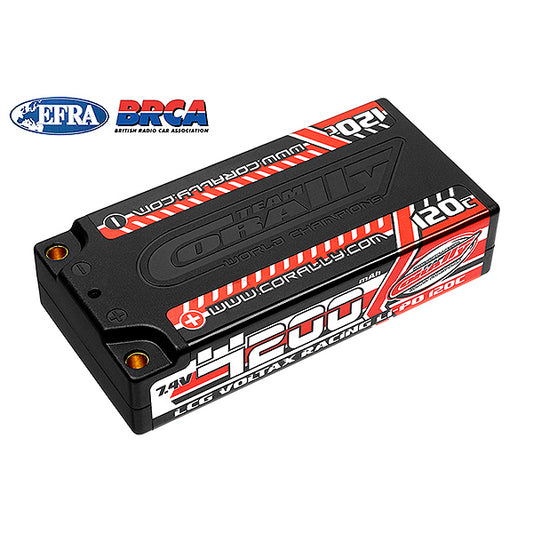 Corally Voltax 120c LiPo Battery 4200mah 7.4v LCG Shorty 2s C-49600