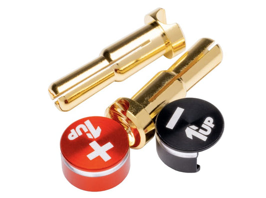 1U-190433 - 1up LowPro Bullet Plugs & Grips - 4/5mm Stepped - Black/Red