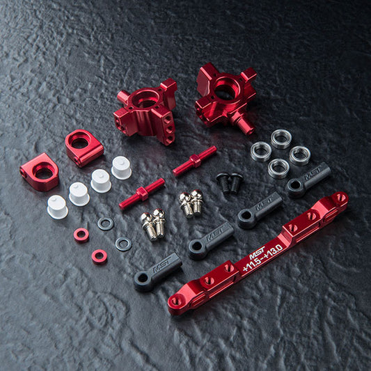 Mst 210719BK / 210719R Alum. TMB Rear Hub Set (Black / Red)