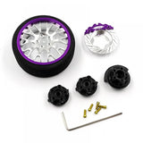 Yeah Racing Aluminium Transmitter Steering Wheel Set Type A Silver or Purple - Fits Futaba/KO/Sanwa/Flysky NB4