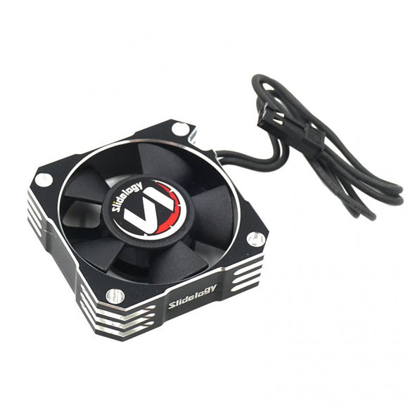 Slidelogy Aluminum Case Storm Cooling Fan 35mm Silver For 1/10 1/8 RC Maxx XMaxx