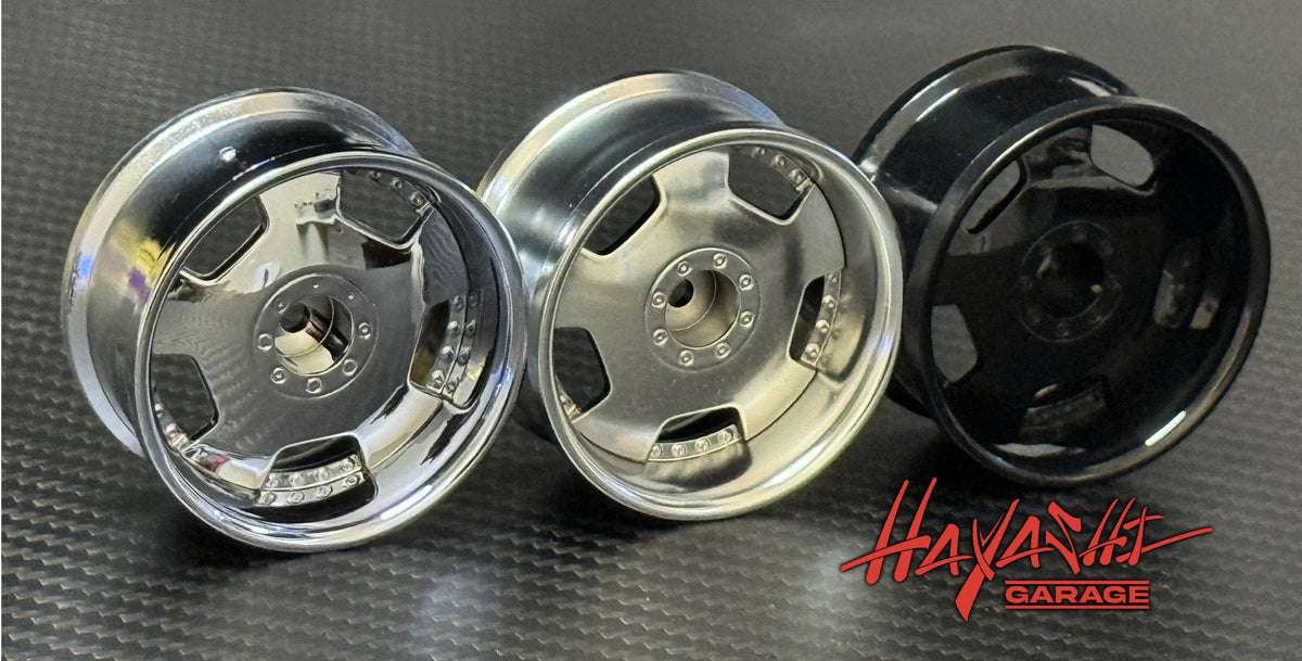EURO (BIPPU) VIP Dish Style 1-10 Rims 8mm - Chrome Metallic Silver Gloss Black [Hayashi Garage]
