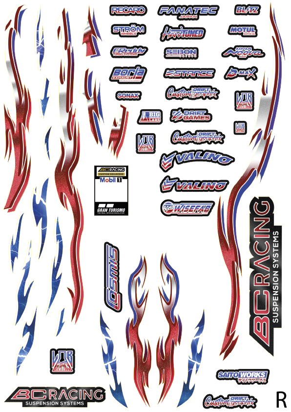 BC Racing - Red &amp; Blue Flames