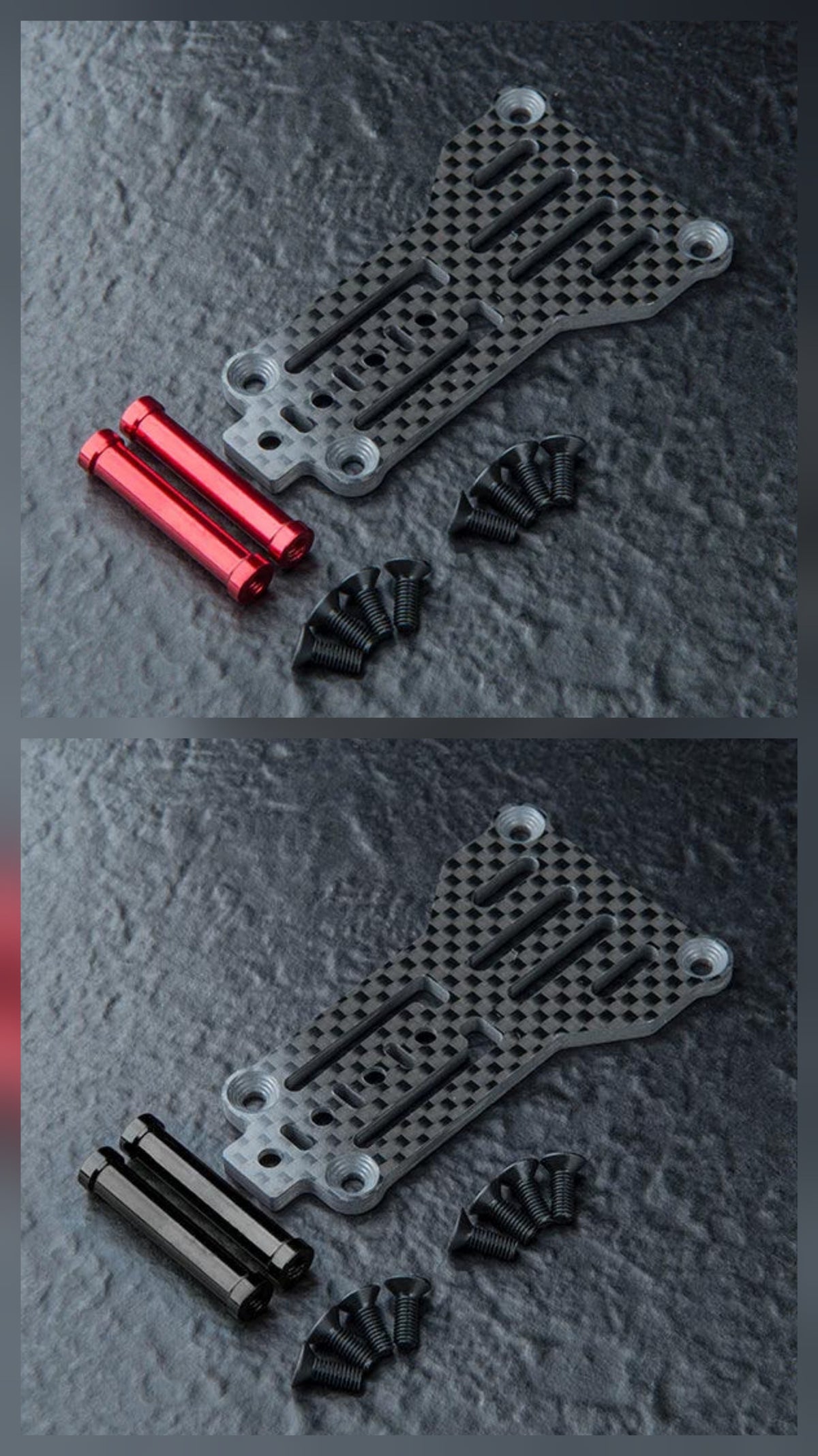 MST RMX 4 Carbon Fiber Lightweight Rear Upper Deck Mount Plate  w/Aluminum Posts 210735