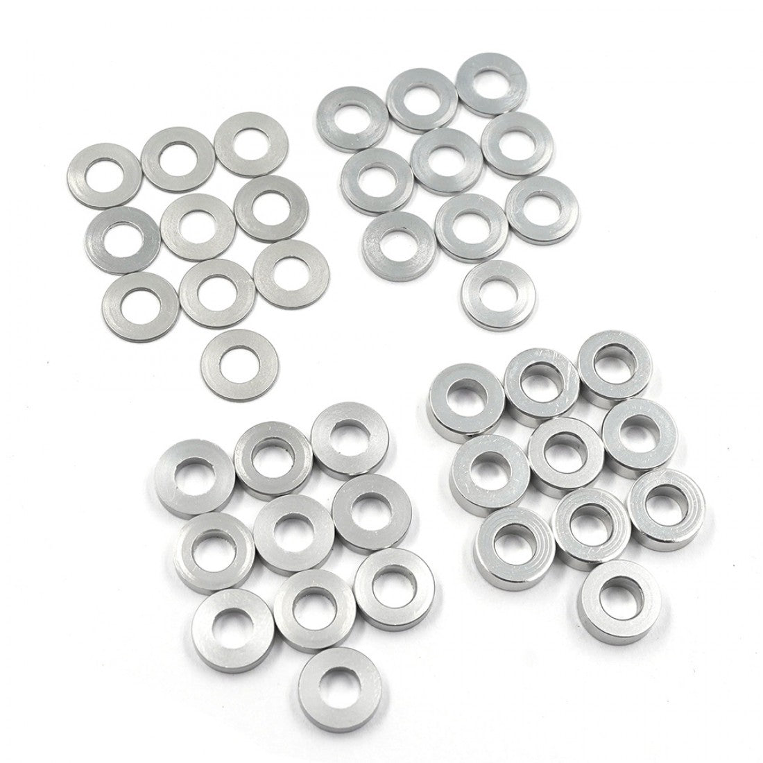 Yeah Racing Aluminium M4 X 8mm Flat Washer 0.5 / 1 / 2 / 3 mm 10pcs YA-0743SV