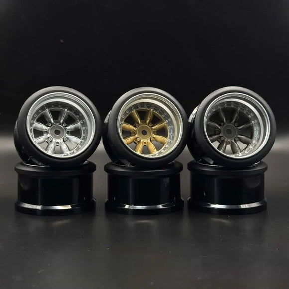 RIMS PANA 8-SPOKE STYLE 1/10 Gold rims – 8mm offset – Hayashi Garage - HG20316